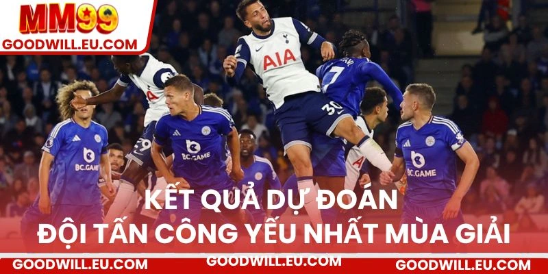 Kết quả dự đoán đội tấn công yếu nhất mùa giải