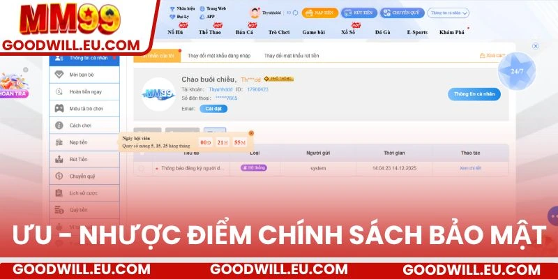 Ưu - Nhược điểm Chính sách bảo mật